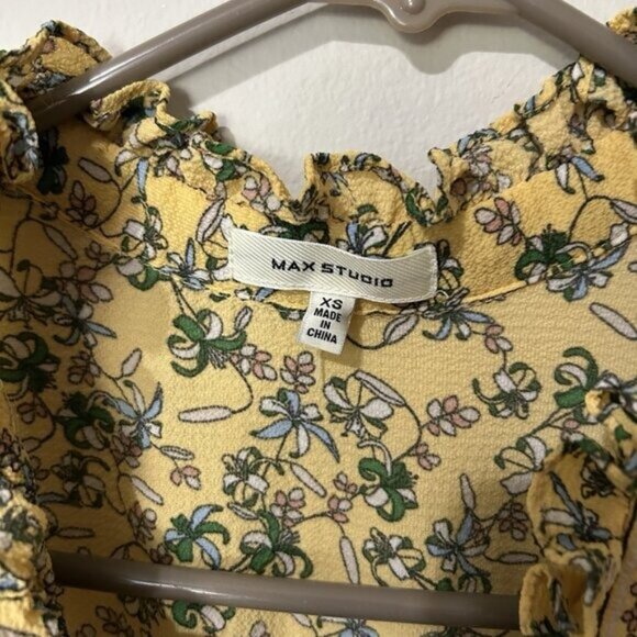 Max Studio Tiered Maxi Ruffle Dress sz xs Floral Smocked Soft Feminine Country - Picture 6 of 9